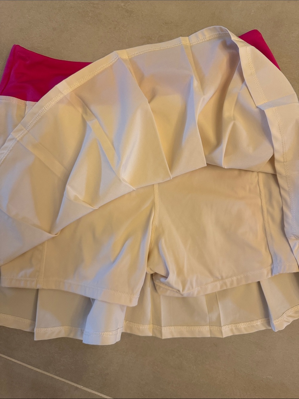 Beach Riot Pleated White Skirt with Pink Waistband - Picture 4 of 4